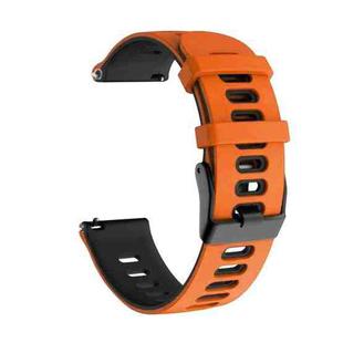 For Garmin Venu sq 20mm Mixed-color Silicone Watch Band(Orange+Black)