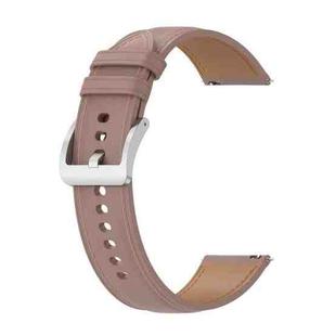 For Garmin Move 3 Embossed Genuine Leather Watch Band(Pink)