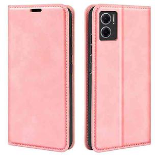 For Xiaomi Redmi Note 11E / Redmi 10 5G Retro-skin  Magnetic Suction Leather Phone Case(Pink)