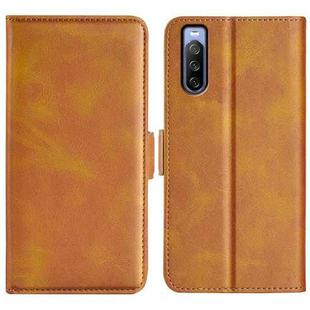 For Sony Xperia 10 IV Dual-side Magnetic Buckle Horizontal Flip Leather Phone Case(Yellow)