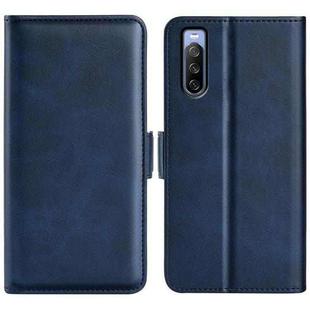 For Sony Xperia 10 IV Dual-side Magnetic Buckle Horizontal Flip Leather Phone Case(Dark Blue)
