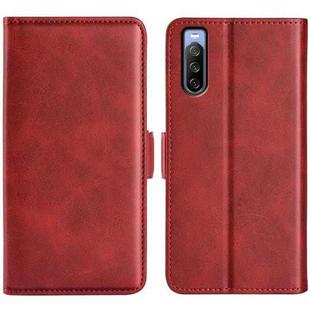For Sony Xperia 10 IV Dual-side Magnetic Buckle Horizontal Flip Leather Phone Case(Red)