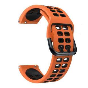 For Garmin Venu sq 20mm Mixed-color Silicone Watch Band(Orange Black)