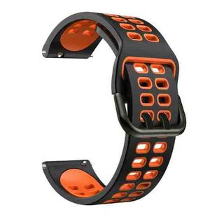 For Garmin Venu sq 20mm Mixed-color Silicone Watch Band(Black Orange)