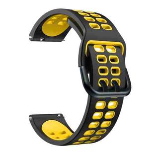 For Garmin Venu sq 20mm Mixed-color Silicone Watch Band(Black Yellow)