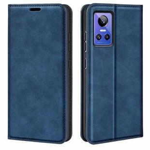 For OPPO Realme GT Neo 3 Retro-skin Magnetic Suction Leather Phone Case(Dark Blue)