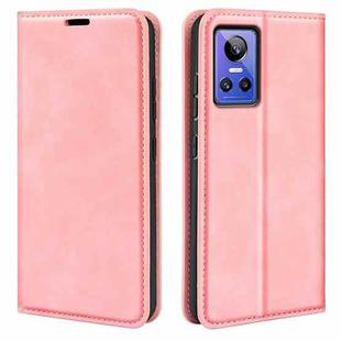 For OPPO Realme GT Neo 3 Retro-skin Magnetic Suction Leather Phone Case(Pink)