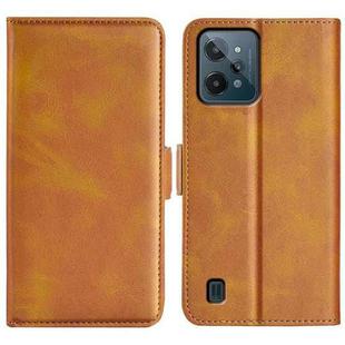 For OPPO Realme C31 4G Dual-side Magnetic Buckle Leather Phone Case(Yellow)