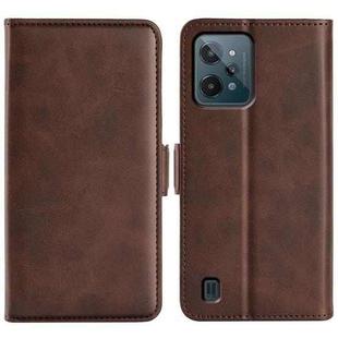 For OPPO Realme C31 4G Dual-side Magnetic Buckle Leather Phone Case(Brown)