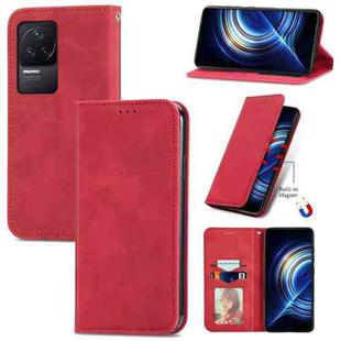 For Xiaomi Redmi K50 Pro Retro Skin Feel Magnetic Flip Leather Phone Case(Red)