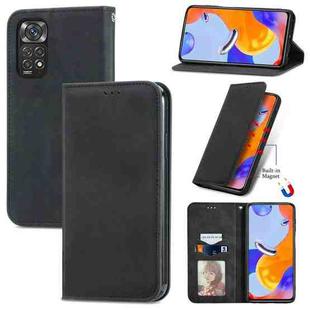 For Xiaomi Redmi Note 11 Pro Retro Skin Feel Magnetic Flip Leather Phone Case(Black)