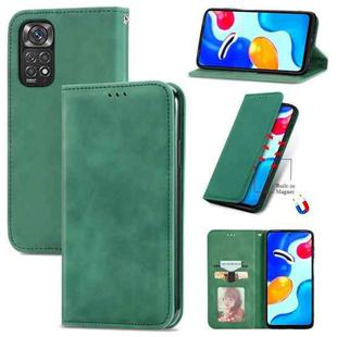 For Xiaomi Redmi Note 11S Retro Skin Feel Magnetic Flip Leather Phone Case(Green)
