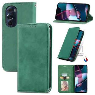 For Motorola Edge X30 Retro Skin Feel Magnetic Horizontal Flip Leather Phone Case(Green)