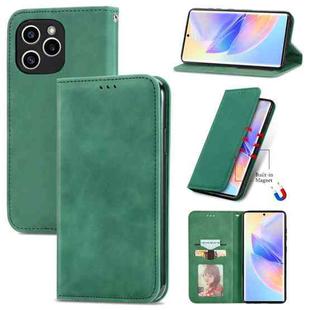 For Honor 60 SE Retro Skin Feel Magnetic Horizontal Flip Leather Phone Case(Green)