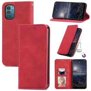 For Nokia G21 Retro Skin Feel Magnetic Horizontal Flip Leather Phone Case(Red)