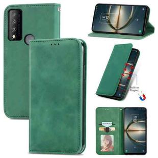 For TCL 30 V 5G Retro Skin Feel Magnetic Horizontal Flip Leather Phone Case(Green)