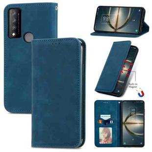 For TCL 30 V 5G Retro Skin Feel Magnetic Horizontal Flip Leather Phone Case(Blue)