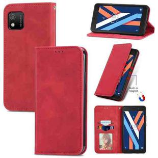 For Wiko Y52 Retro Skin Feel Magnetic Horizontal Flip Leather Phone Case(Red)