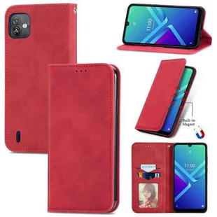 For Wiko Y82 Retro Skin Feel Magnetic Horizontal Flip Leather Phone Case(Red)