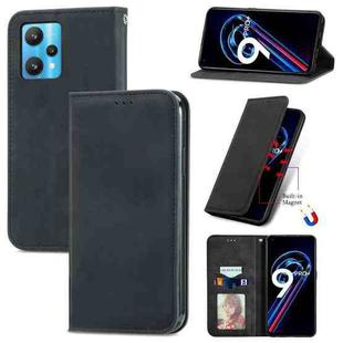For OPPO Realme 9 Pro+ 5G Retro Skin Feel Magnetic Horizontal Flip Leather Phone Case(Black)