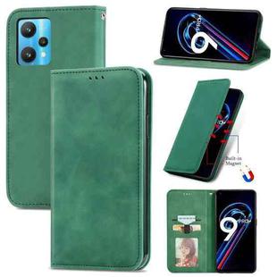 For OPPO Realme 9 Pro+ 5G Retro Skin Feel Magnetic Horizontal Flip Leather Phone Case(Green)