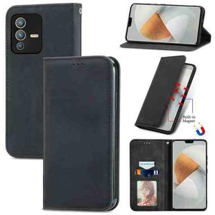 For vivo S12 Pro Retro Skin Feel Magnetic Horizontal Flip Leather Phone Case(Black)