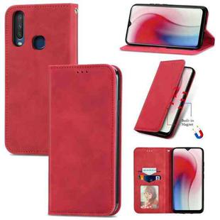 For vivo Y17 Retro Skin Feel Magnetic Horizontal Flip Leather Phone Case(Red)