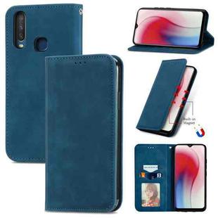 For vivo Y17 Retro Skin Feel Magnetic Horizontal Flip Leather Phone Case(Blue)