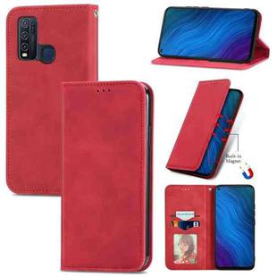 For vivo Y50 Retro Skin Feel Magnetic Horizontal Flip Leather Phone Case(Red)