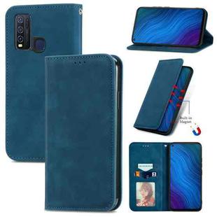 For vivo Y50 Retro Skin Feel Magnetic Horizontal Flip Leather Phone Case(Blue)