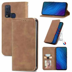 For vivo Y50 Retro Skin Feel Magnetic Horizontal Flip Leather Phone Case(Brown)