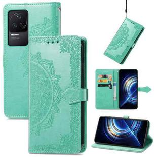 For Xiaomi Redmi K50 Pro Mandala Flower Embossed Flip Leather Phone Case(Green)