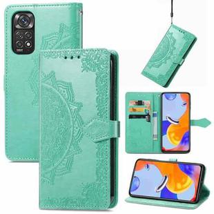 For Xiaomi Redmi Note 11 Pro 4G Global Mandala Flower Embossed Flip Leather Phone Case(Green)