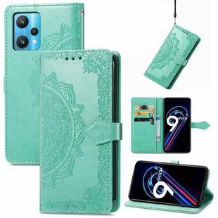 For OPPO Realme 9 Pro+ 5G Mandala Flower Embossed Flip Leather Phone Case(Green)