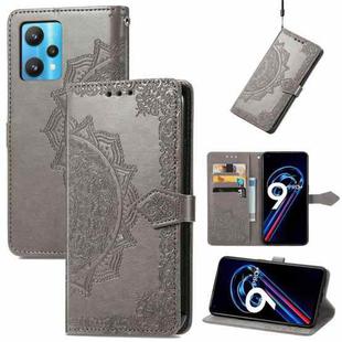 For OPPO Realme 9 Pro+ 5G Mandala Flower Embossed Flip Leather Phone Case(Gray)