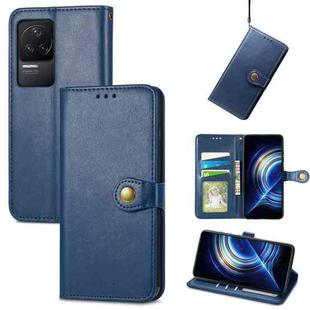 For Xiaomi Redmi K50 Pro Retro Solid Color Buckle Leather Phone Case(Blue)