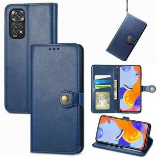 For Xiaomi Redmi Note 11 Pro 4G Global  Retro Solid Color Buckle Leather Phone Case(Blue)