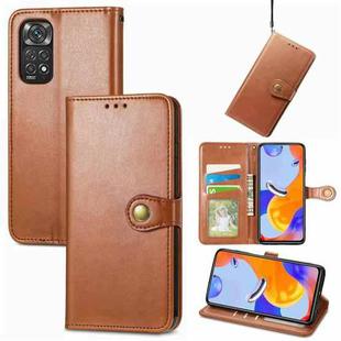 For Xiaomi Redmi Note 11 Pro 4G Global  Retro Solid Color Buckle Leather Phone Case(Brown)