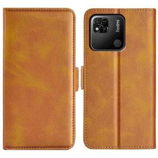 For Xiaomi Redmi 10A Dual-side Magnetic Buckle Leather Phone Case(Yellow)