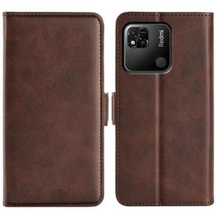 For Xiaomi Redmi 10A Dual-side Magnetic Buckle Leather Phone Case(Brown)