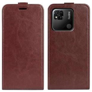 For Xiaomi Redmi 10A R64 Texture Vertical Flip Leather Phone Case(Brown)