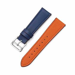 For Huawe Watch GT Runner 22mm Supershift Contrast Pin Buckle Leather Watch Band(Blue+Orange)