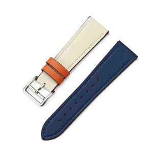 For Huawei Watch3/Watch3 Pro 22mm Supershift Contrast Pin Buckle Leather Watch Band(White+Blue)