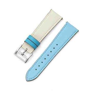 For Huawei Watch GT2 Pro/Watch GT 2E/Watch GT 22mm Supershift Contrast Pin Buckle Leather Watch Band(White+Light Blue)