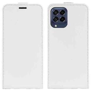 For Samsung Galaxy M53 R64 Texture Vertical Flip Leather Phone Case(White)