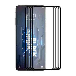 5 PCS For Xiaomi Black Shark 5 / 5 Pro ENKAY Full Glue 0.26mm 9H 2.5D Tempered Glass Full Film