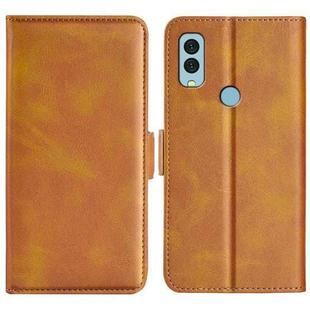 For Kyocera Android One S9 Dual-side Magnetic Buckle Leather Phone Case(Yellow)