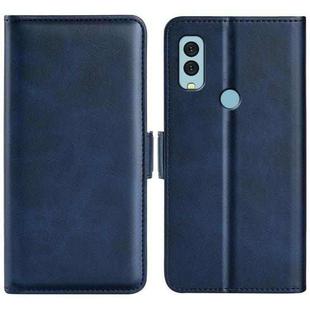 For Kyocera Android One S9 Dual-side Magnetic Buckle Leather Phone Case(Dark Blue)