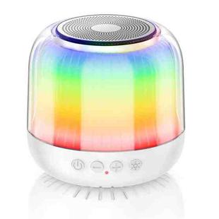 JY12 Full-screen RGB LED Breather Light Wireless Bluetooth Speaker(White)