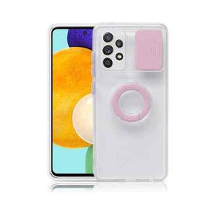 For Samsung Galaxy A32 4G Sliding Camshield TPU Phone Case with Ring Holder(Pink)